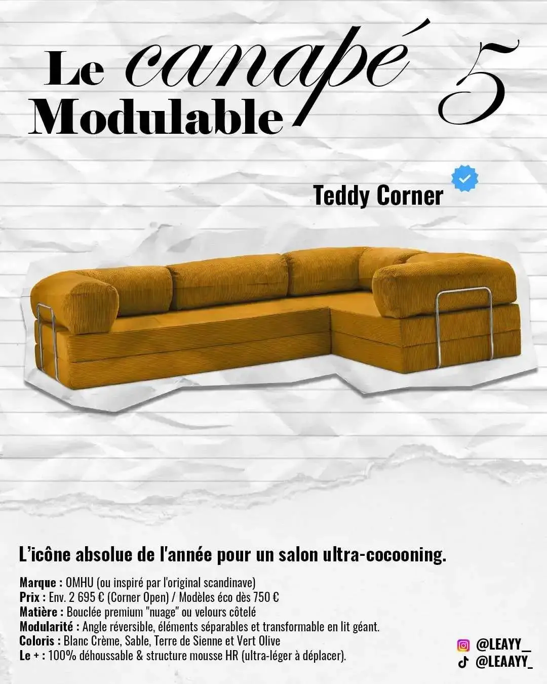 Design intérieur LEAY — canapé dans une mise en scène graphique